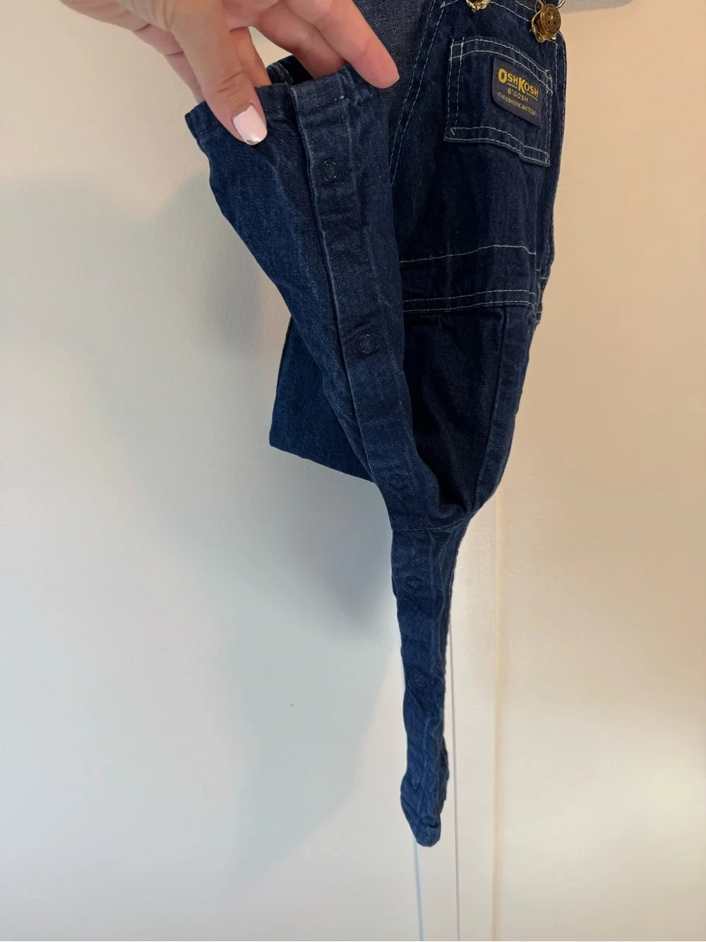 Vintage Osh Kosh B’Gosh 90s Paper Tag Baby Classic Dark Denim Overalls 18 months